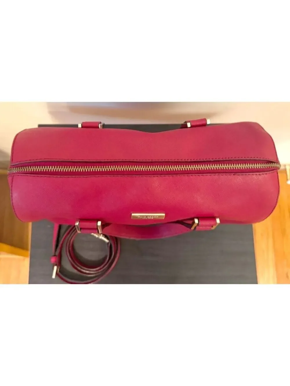 Kate Spade New York Bright Red Saffiano Leather Duffle Satchel